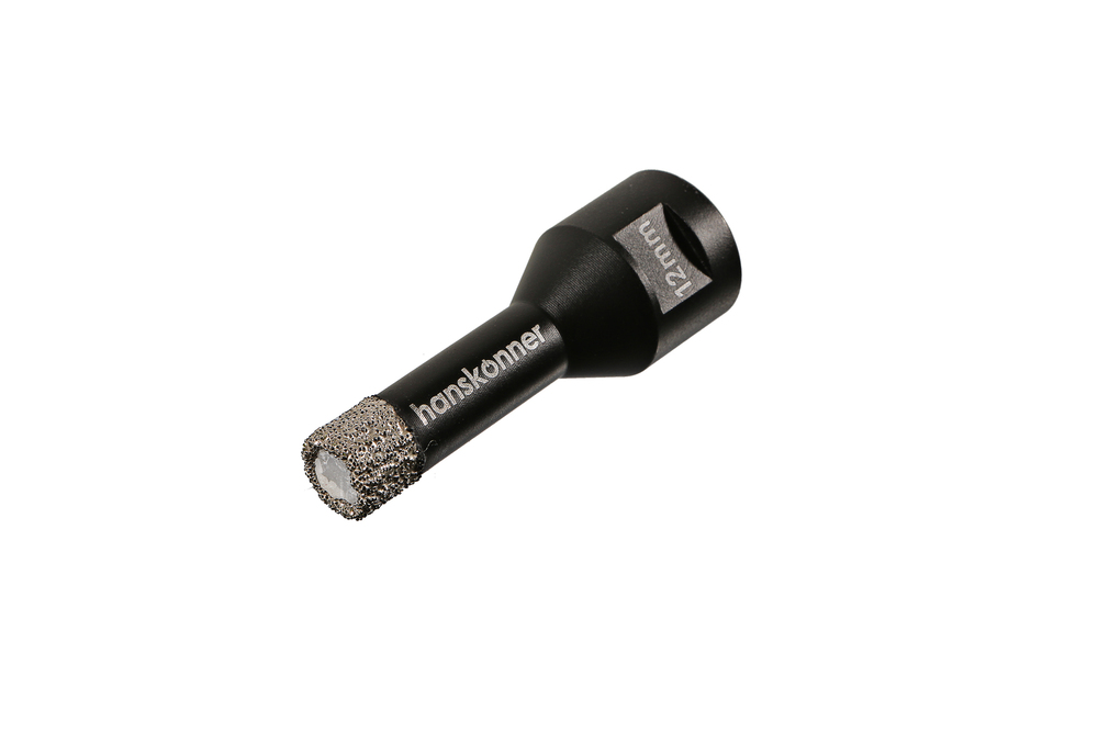 Коронка алмазная для УШМ, tilepro, 12 мм, вакуумн. Спекание алмазов, Hanskonner