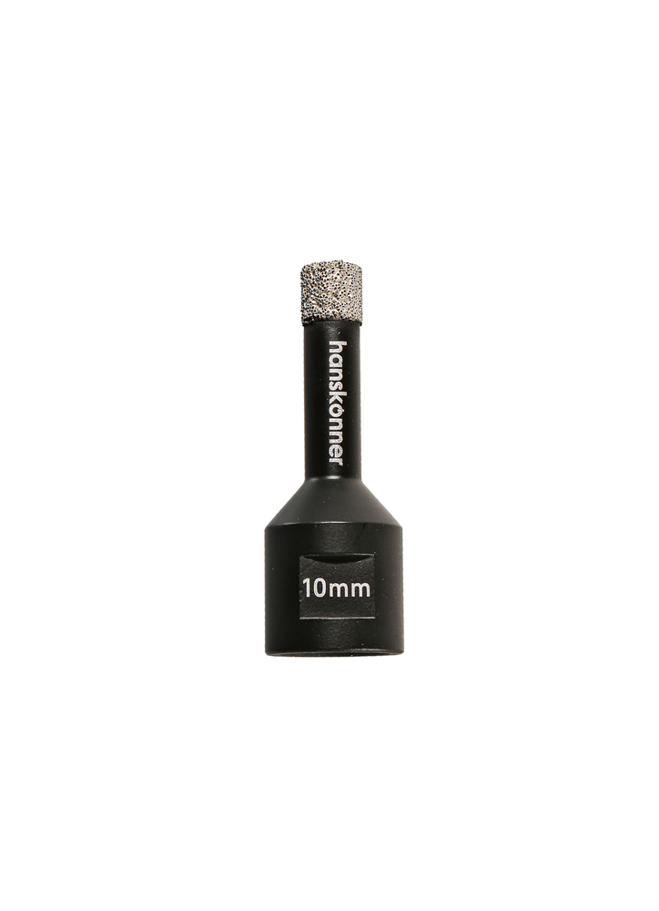 Коронка алмазная для УШМ, tilepro, 10 мм, вакуумн. Спекание алмазов, Hanskonner